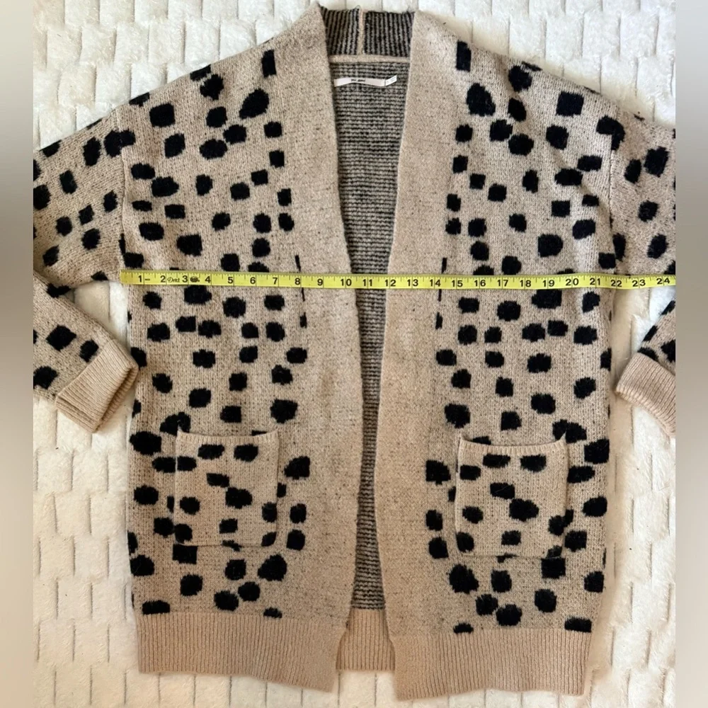 Mi Ami Leopard Print Open Front Cardigan Beige Black Women’s Size S Francesca’s - Picture 5 of 8